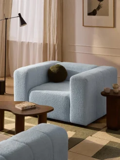 Sillón en tejido bouclé Lena