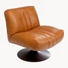 Sillón giratorio de cuero Napa