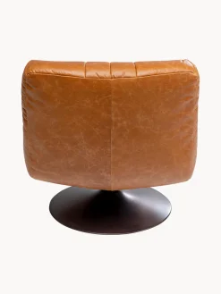 Sillón giratorio de cuero Napa
