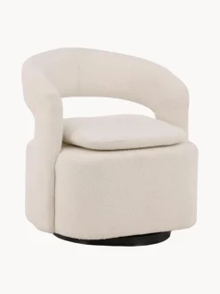 Sillón giratorio en tejido bouclé Laurel