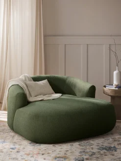 Sillón lounge grande en tejido bouclé Sofia