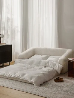 Sofá cama de borreguillo bouclé Eliot (2 plazas)