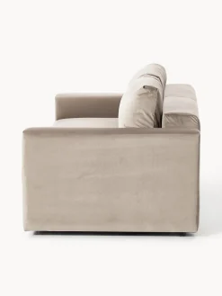 Sofá cama de terciopelo Tasha (3 plazas), con espacio de almacenamiento