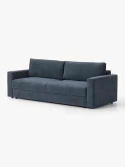 Sofá cama de terciopelo Tasha (3 plazas), con espacio de almacenamiento