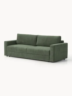 Sofá cama de terciopelo Tasha (3 plazas), con espacio de almacenamiento