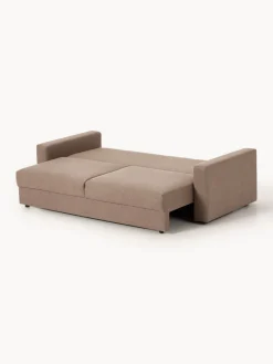 Sofá cama en tejido bouclé Tasha (3 plazas), con espacio de almacenamiento