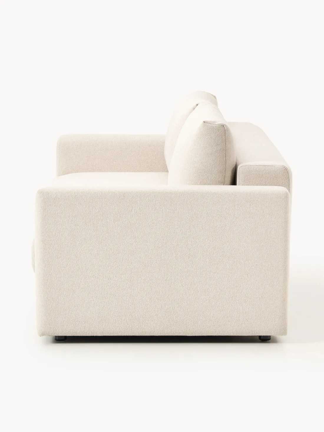 Sofá cama en tejido bouclé Tasha (3 plazas), con espacio de almacenamiento