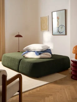 Sofá cama rinconera de borreguillo con espacio de almacenamiento Pao