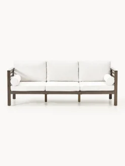 Sofá de jardín en tejido bouclé de madera de acacia Bo (3 plazas)