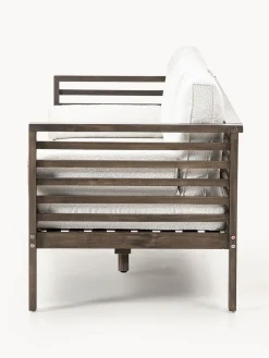 Sofá de jardín en tejido bouclé de madera de acacia Bo (3 plazas)