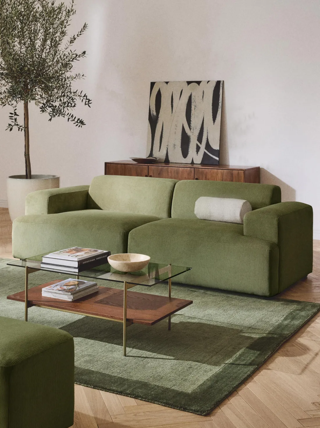 Sofá de pana Melva (2 plazas)