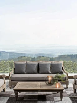 Sofá grande para exterior de madera Bali (4 plazas)