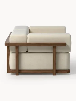 Sofá lounge para exterior de madera de acacia Matheus (2 plazas)