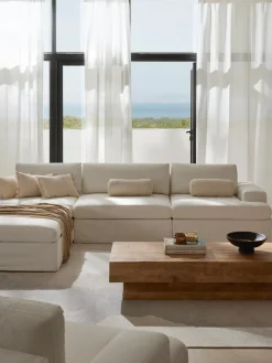 Sofá modular con reposapiés izquierdo/derecho Russell (4 plazas), desenfundable