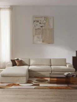 Sofá modular con reposapiés izquierdo/derecho Russell (4 plazas), desenfundable