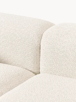 Sofá modular con reposapiés de borreguillo bouclé Natalie (3 plazas)