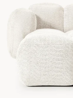 Sofá modular de borreguillo bouclé con reposapiés Tayla (3 plazas)