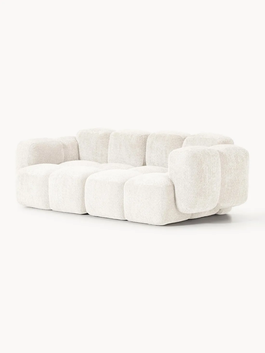 Sofá modular de borreguillo bouclé Tayla (3 plazas)