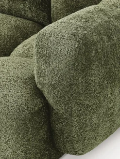 Sofá modular de borreguillo bouclé con reposapiés Tayla (3 plazas)