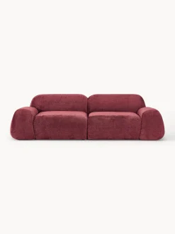 Sofá modular de borreguillo bouclé Wolke (3 plazas)