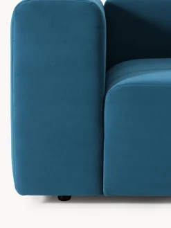 Sofá modular de terciopelo con reposapiés Lena, (3 plazas)