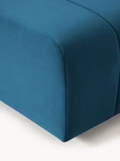 Sofá modular de terciopelo con reposapiés Lena, (3 plazas)