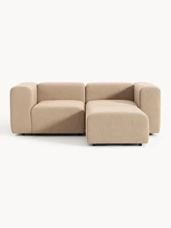 Sofá modular en tejido bouclé con reposapiés izquierdo/derecho Lena (3 plazas)