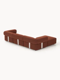 Sofá modular en tejido bouclé Anton (4 plazas), con reposapiés (izquierda/derecha)