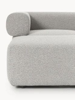 Sofá modular en tejido bouclé Anton (4 plazas), con reposapiés (izquierda/derecha)