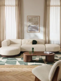 Sofá rinconera de borreguillo bouclé Natalie