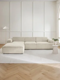 Sofá rinconera de pana Melva (4 plazas)