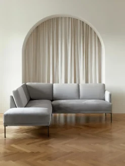 Sofá rinconera de terciopelo Fluente