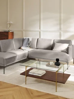 Sofá rinconera de terciopelo Fluente