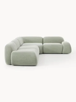 Sofá rinconera en tejido bouclé Wolke (4 plazas)