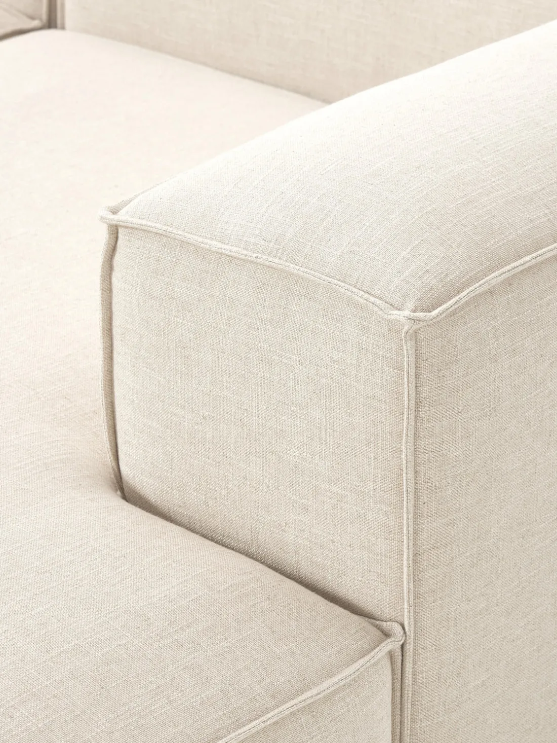 Sofá rinconera grande de mezcla de lino Lennon