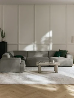 Sofá rinconera grande de pana Melva (4 plazas)