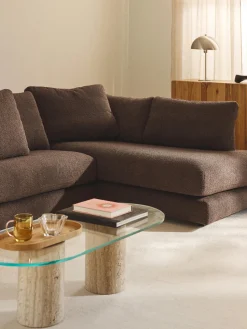 Sofá rinconera grande en tejido bouclé Tribeca