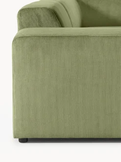 Sofá rinconera longue grande de pana Melva