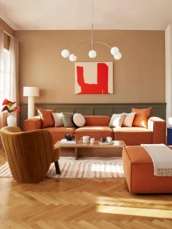 Sofá rinconera modular con reposapiés izquierdo/derecho Lennon (4 plazas)