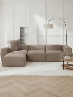 Sofá rinconera modular con reposapiés izquierdo/derecho Lennon (4 plazas)