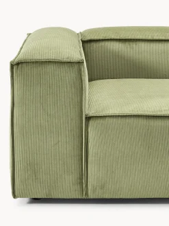 Sofá rinconera modular de pana con reposapiés izquierdo/derecho Lennon (4 plazas)