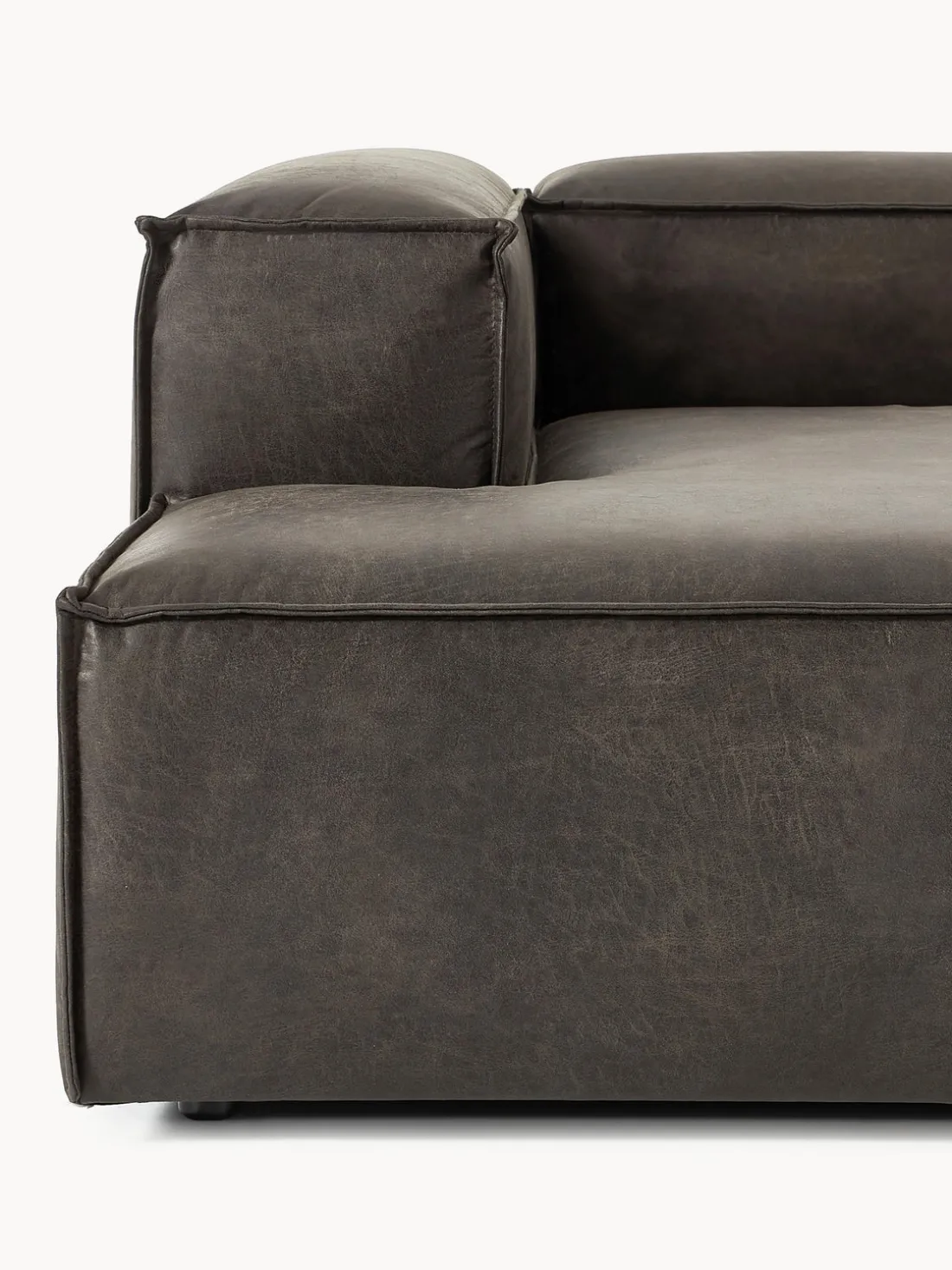 Sofá rinconera modular de cuero reciclado Lennon