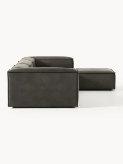 Sofá rinconera modular de cuero reciclado con reposapiés izquierdo/derecho Lennon (4 plazas)