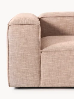 Sofá rinconera modular de mezcla de lino con reposapiés izquierdo/derecho Lennon (4 plazas)