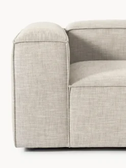 Sofá rinconera modular de mezcla de lino con reposapiés izquierdo/derecho Lennon (4 plazas)