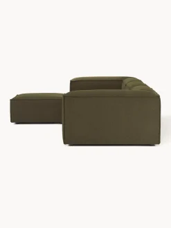 Sofá rinconera modular en tejido bouclé con reposapiés izquierdo/derecho Lennon (4 plazas)