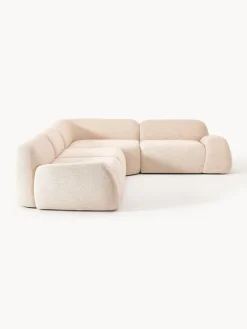 Sofá rinconera modular en tejido bouclé Wolke (4 plazas)