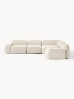 Sofá rinconera modular en tejido bouclé Wolke (4 plazas)