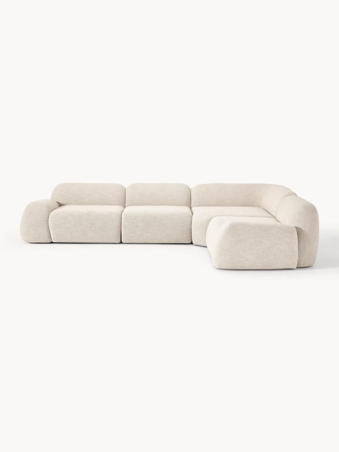 Sofá rinconera modular en tejido bouclé Wolke (4 plazas)