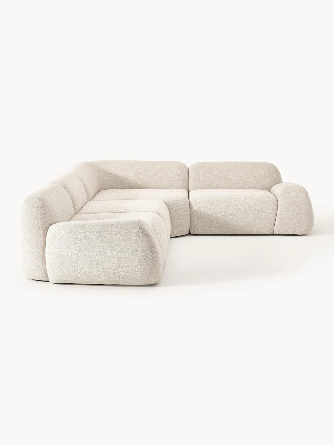 Sofá rinconera modular en tejido bouclé Wolke (4 plazas)